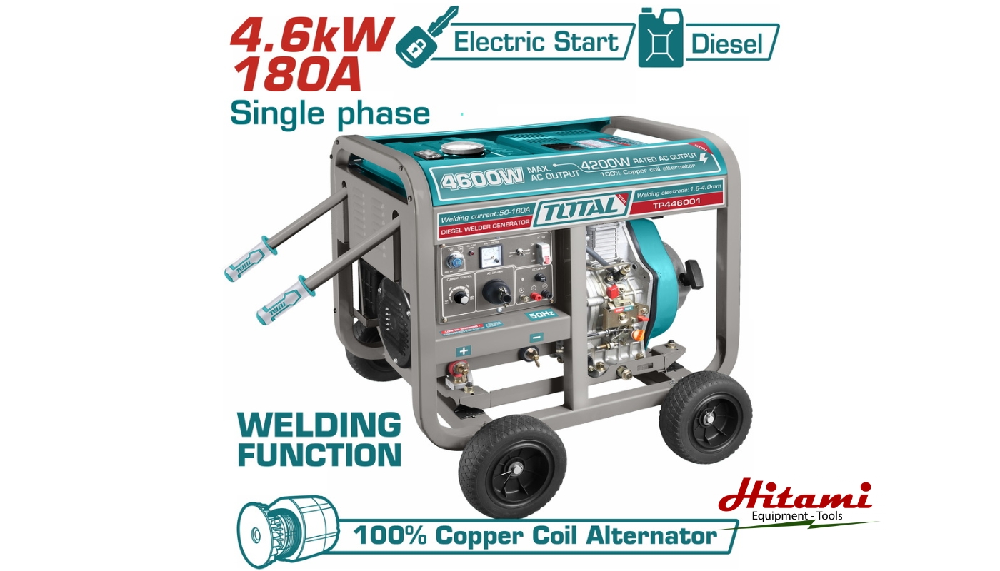 Máy phát điện 4,6KW có chức năng hàn 180A Total TP446001