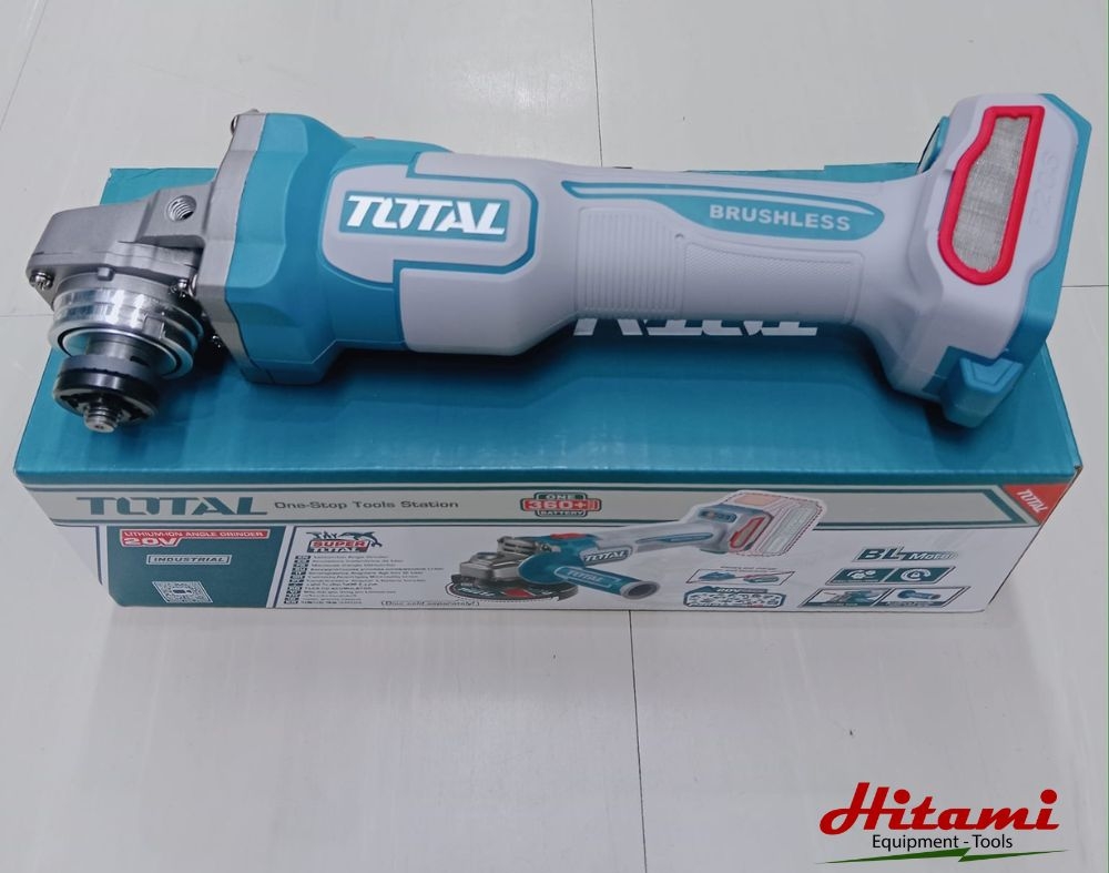 Hình ảnh thực tế máy mài góc pin không chổi than 100mm Total TAGLI21104