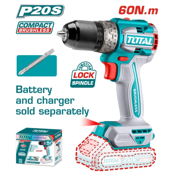 Máy khoan pin không chổi than 20V Total TDLI206021