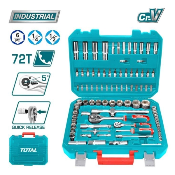 Bộ dụng cụ cơ khí 94 chi tiết Total THT421942