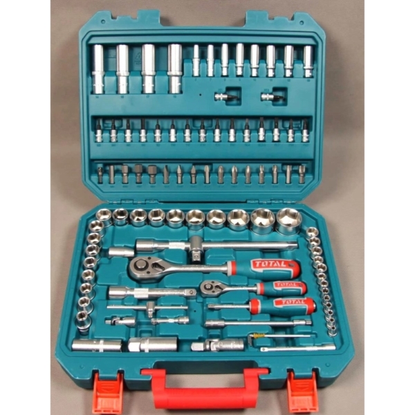 Hình ảnh thực tế của bộ dụng cụ cơ khí 94 chi tiết Total THT421942