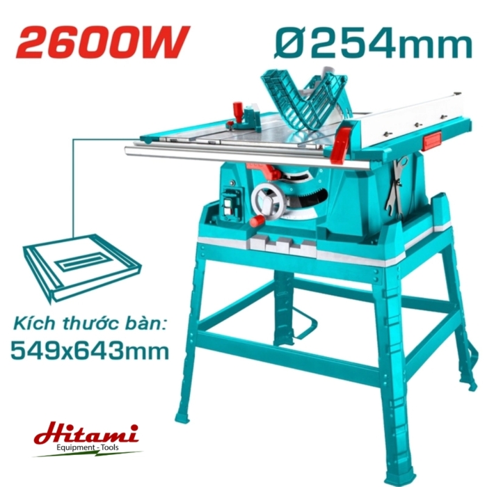 Giới thiệu máy cưa gỗ bàn 2600W Total TS526043