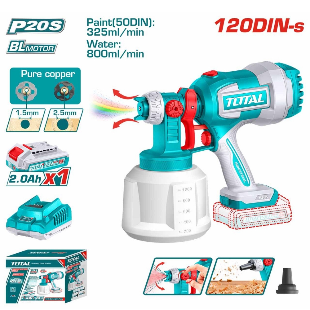 Máy phun sơn dùng pin không chổi than Total TSGLI20042 1 Máy phun sơn dùng pin không chổi than Total TSGLI20042