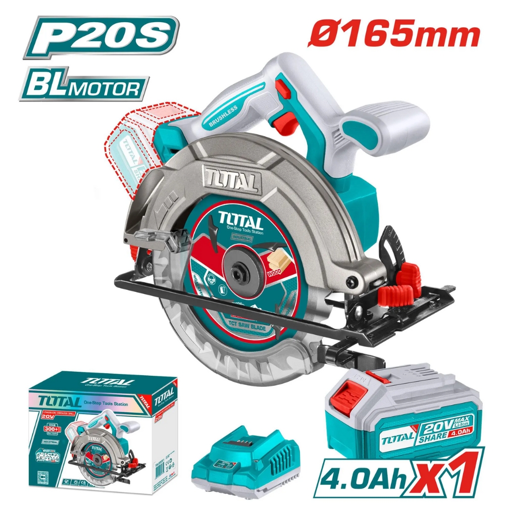 Máy cưa đĩa tròn dùng pin 20V Total TSLI16521 (không chổi than) 1 Máy cưa đĩa tròn dùng pin 20V Total TSLI16521 không chổi than