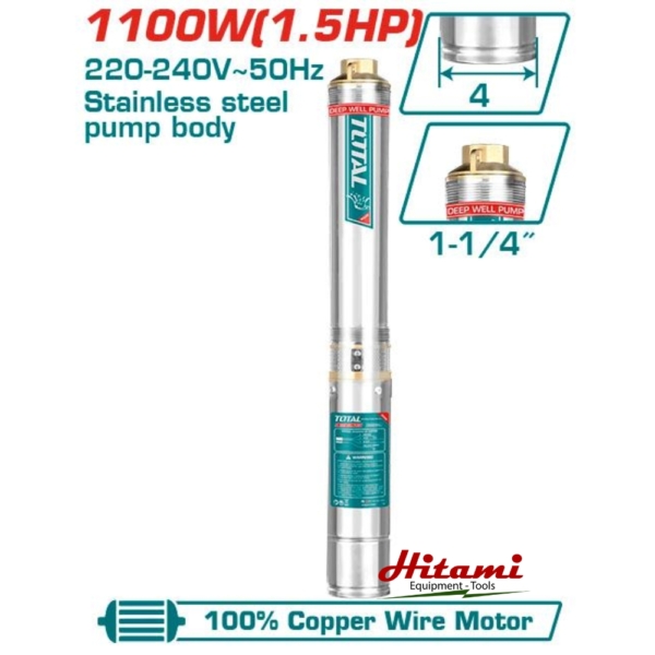 Máy bơm hỏa tiễn 1100W 1.5HP Total TWP511001