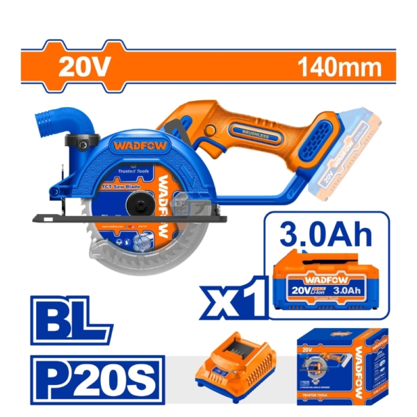 Máy cưa đĩa tròn dùng pin 20V - 140mm Wadfow WLWP5631