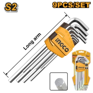 Bộ 9 chìa lục giác đầu bằng Ingco HHK11091