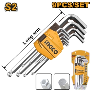 Bộ 9 chìa lục giác bi Ingco HHK12091