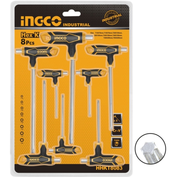 Bộ 8 chìa lục giác bông chữ T Ingco HHKT8083