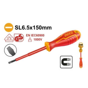 Tua vít dẹp cách điện SL6.5x150mm Ingco HISD816150