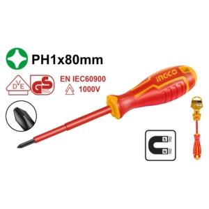 Tua vít cách điện PH1x80mm Ingco HISD81PH180