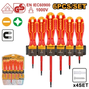 Bộ 6 tua vít cách điện Ingco HKISD0608
