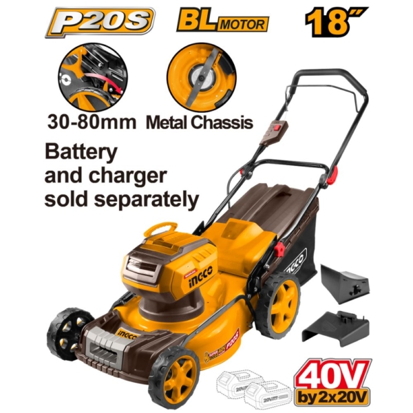 Máy cắt cỏ đẩy tay dùng pin 40V Ingco LMLI20185