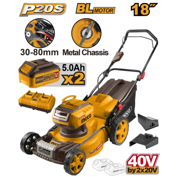 Máy cắt cỏ đẩy tay dùng pin 40V Ingco LMLI20186