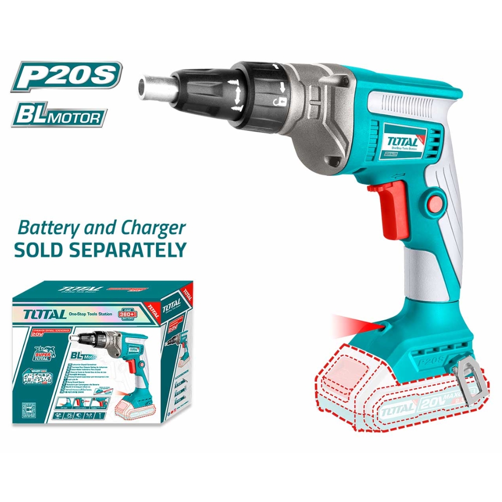 Máy siết vít tường/thạch cao dùng pin 20V Total TDSLI2042006 (chưa pin & sạc) 1 Máy siết vít tường/thạch cao dùng pin 20V Total TDSLI2042006 (chưa pin & sạc)