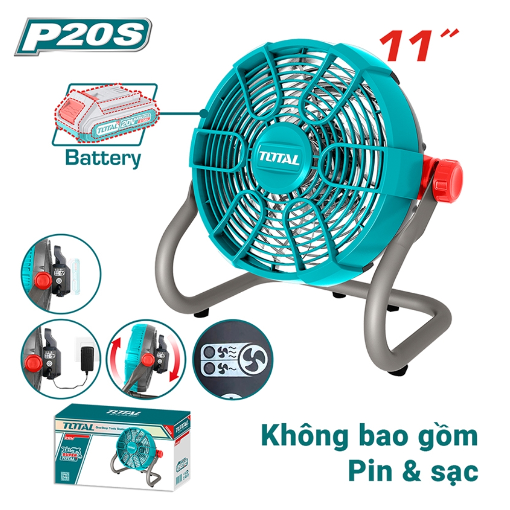 Quạt máy dùng pin 20V 11 inch Total TFALI2002 (chưa pin & sạc) 1 Quạt máy dùng pin 20V 11 inch Total TFALI2002 (chưa pin & sạc)
