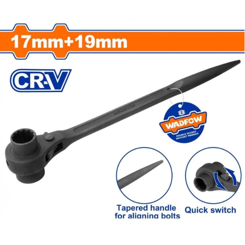 Cờ lê đuôi chuột tuýp đôi 17mm+19mm Wadfow WSA7101 1 Cờ lê đuôi chuột tuýp đôi 17mm+19mm Wadfow WSA7101