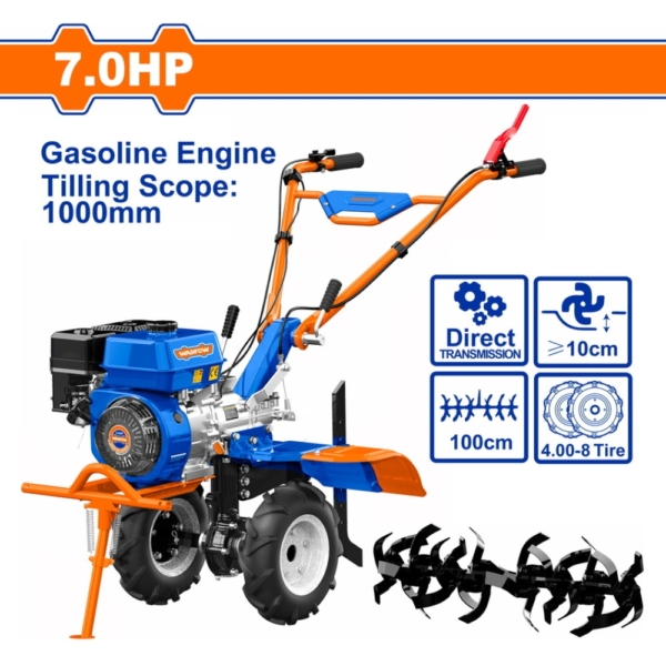 Máy xới đất chạy xăng 7.0HP Wadfow WTL2A100 (kiểu lưỡi 32 chiếc)