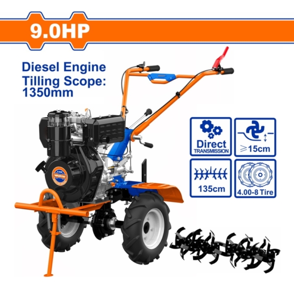 Máy xới đất chạy dầu diesel 9.0HP Wadfow WTL3A135 (kiểu lưỡi 40 chiếc)