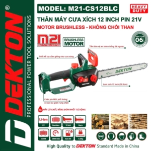 Máy cưa xích 12 inch dùng pin 21V Dekton M21-CS12BLC