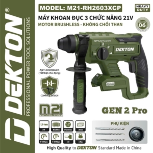 Máy khoan bê tông 3 chức năng 21V Dekton M21-RH2603XCP