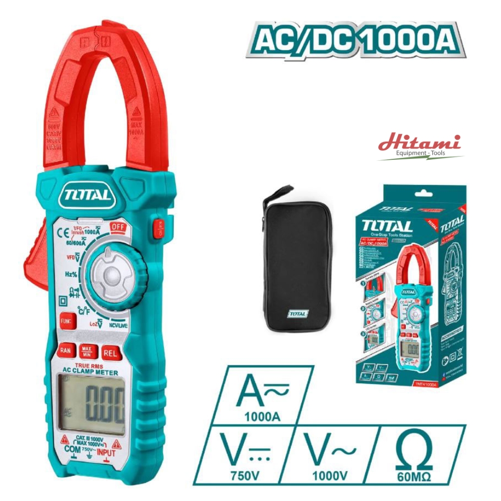 Ampe kìm đo dòng DC/AC kỹ thuật số Total TMT410005 1 Ampe kìm đo dòng DC/AC kỹ thuật số Total TMT410005