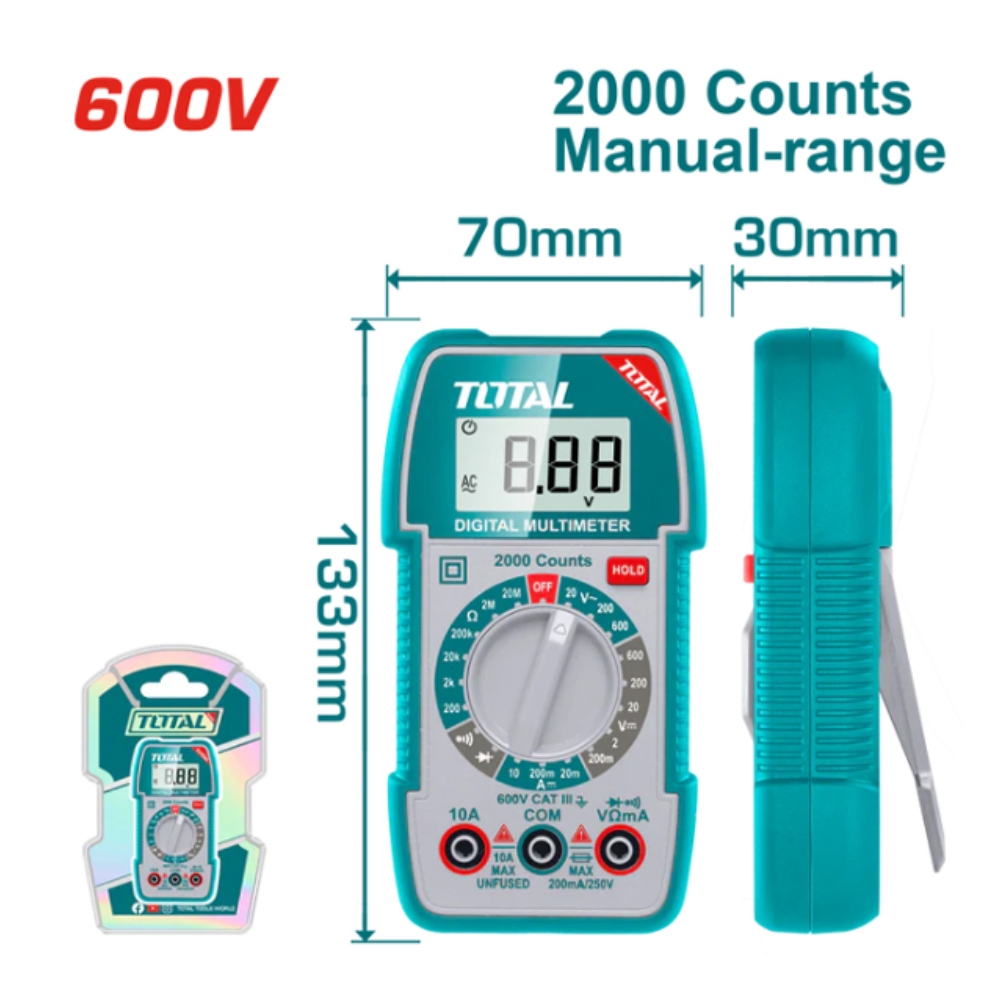 Đồng hồ vạn năng kỹ thuật số Total TMT5360011 1 Đồng hồ vạn năng kỹ thuật số Total TMT5360011