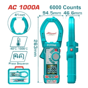 Ampe kìm đo dòng AC kỹ thuật số Total TMT7610001