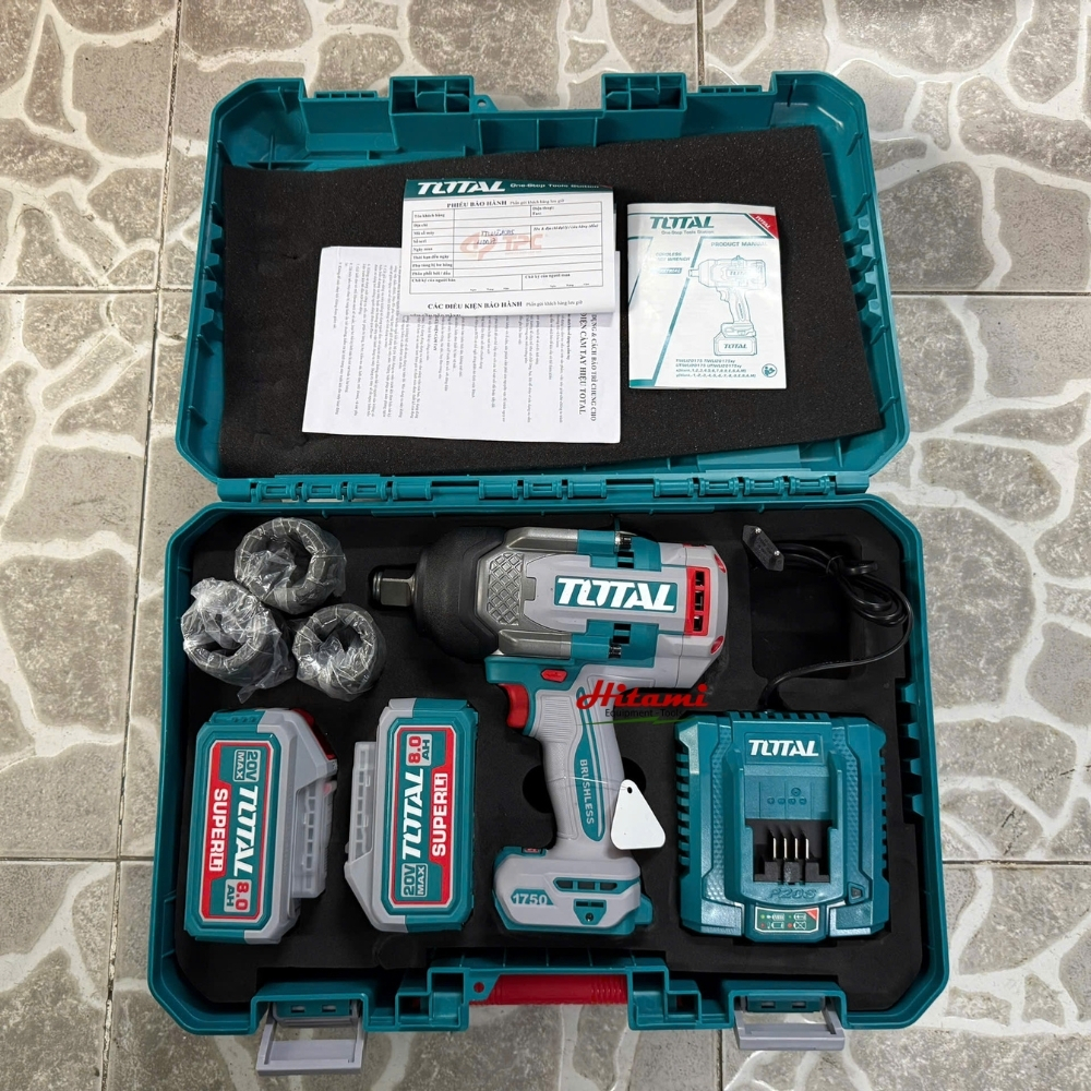 Máy siết bu lông dùng pin 20V - 1750Nm Total TIWLI20175 (2 pin & sạc) 2 May-siet-bu-long-dung-pin-20V-1750Nm-Total-TIWLI20175-2-pin-sac-1