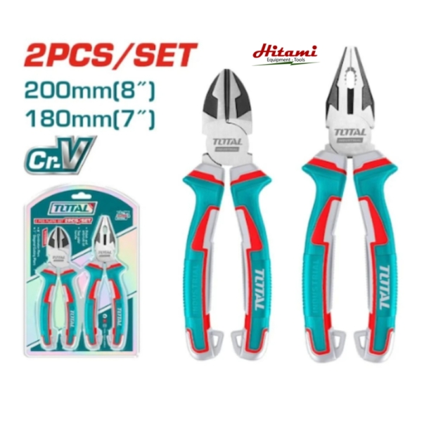 Bộ 2 kềm răng 8" & kềm cắt 7" Total THT2K0206