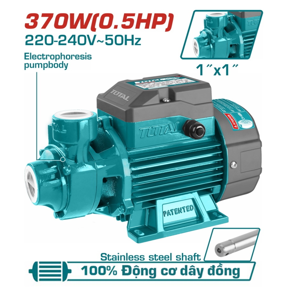 Máy bơm nước 370W (0.5HP) Total TWP13706 1 Máy bơm nước 370W (0.5HP) Total TWP13706