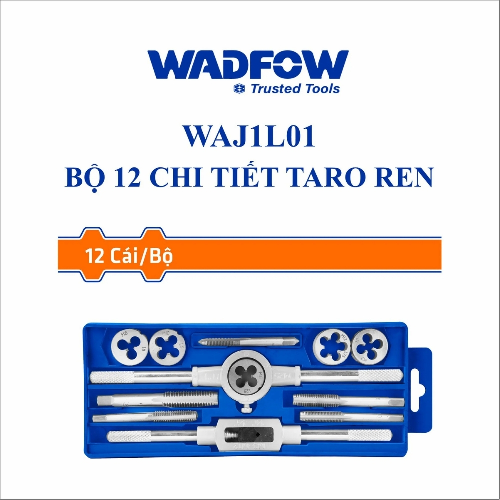 Bộ taro ren 12 chi tiết Wadfow WAJ1L01 1 Bộ 12 chi tiết taro ren Wadfow WAJ1L01