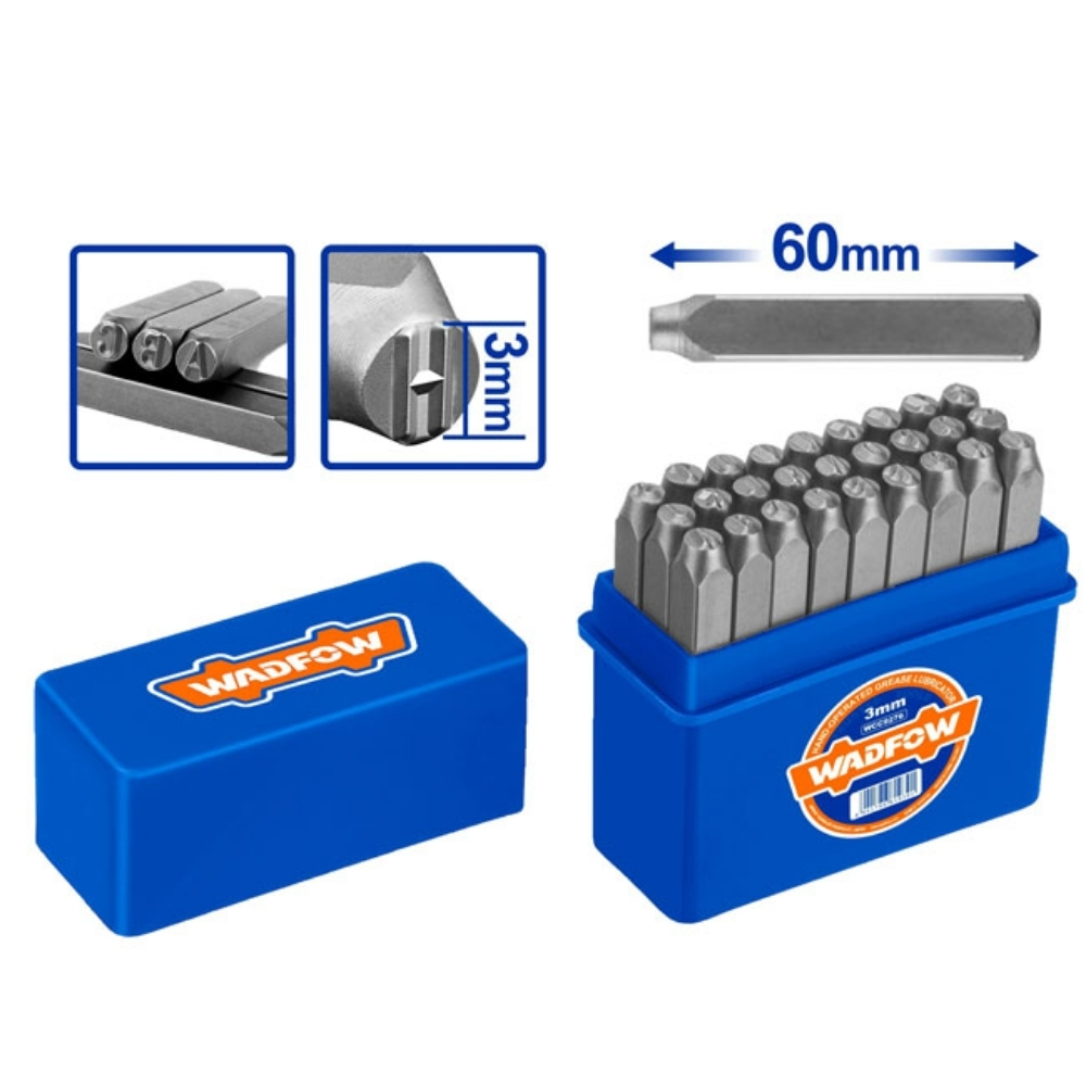 Bộ 27 mũi đột chữ cái 3mm Wadfow WCC9273 2 WCC9273-2