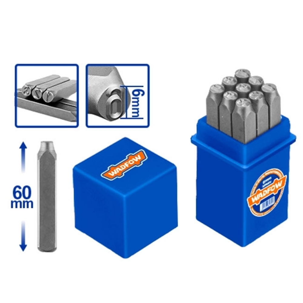 Bộ 9 mũi đột chữ số 6mm Wadfow WCC9596 2 WCC9596-2