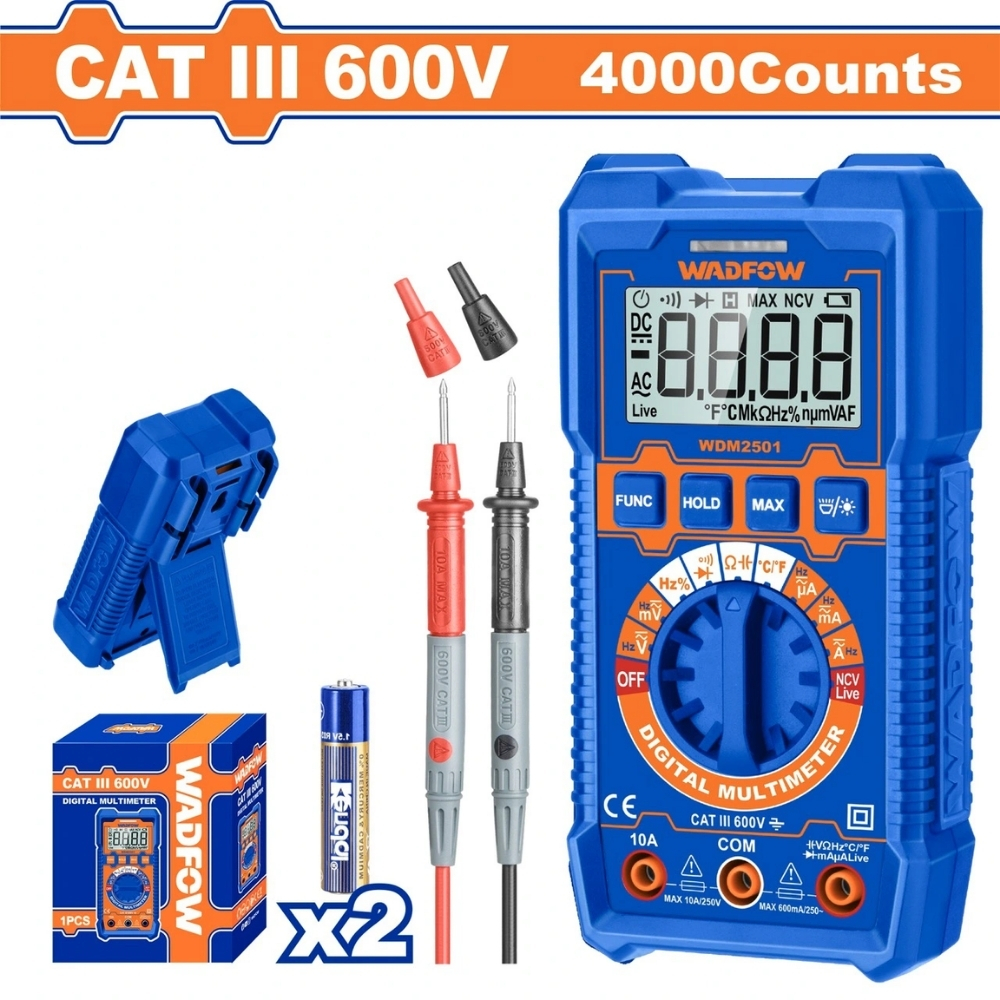 Đồng hồ vạn năng 600V- 4000 số đếm Wadfow WDM2501 1 Đồng hồ vạn năng 600V- 4000 số đếm Wadfow WDM2501