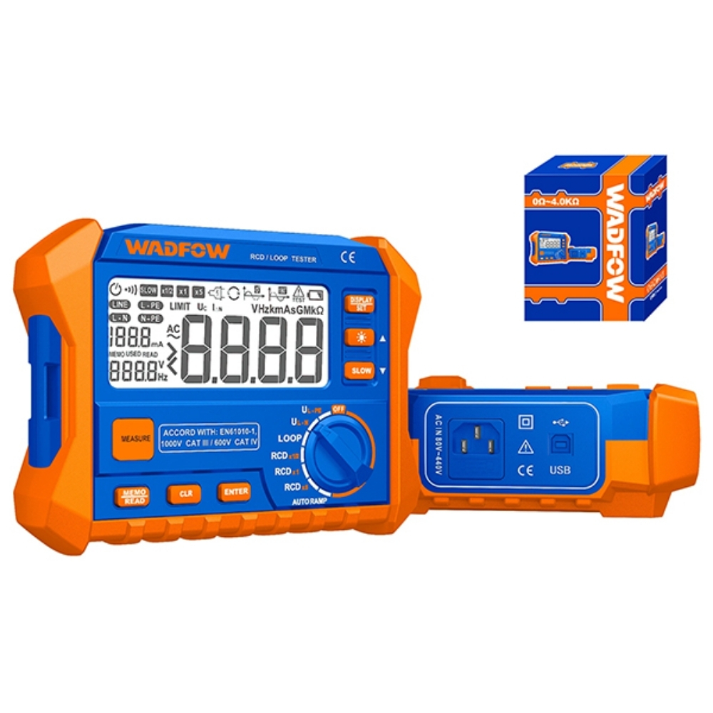 Thiết bị kiểm tra dòng rò RCD/LOOP (0.1~100Ω) Wadfow WDM9506 2 WDM9506-2