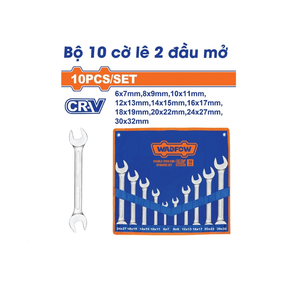 Bộ 10 cờ lê 2 đầu mở Wadfow WDS2M10 1 Bộ 10 cờ lê 2 đầu mở Wadfow WDS2M10