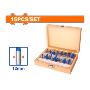 Bộ 15 mũi phay gỗ 12mm Wadfow WRG5P12
