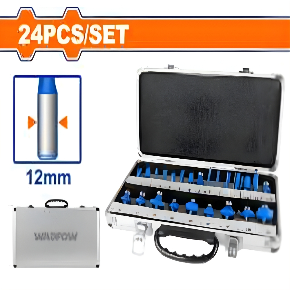 Bộ 24 mũi phay gỗ 12mm Wadfow WRG6P12 1 Bộ 24 mũi phay gỗ 12mm Wadfow WRG6P12
