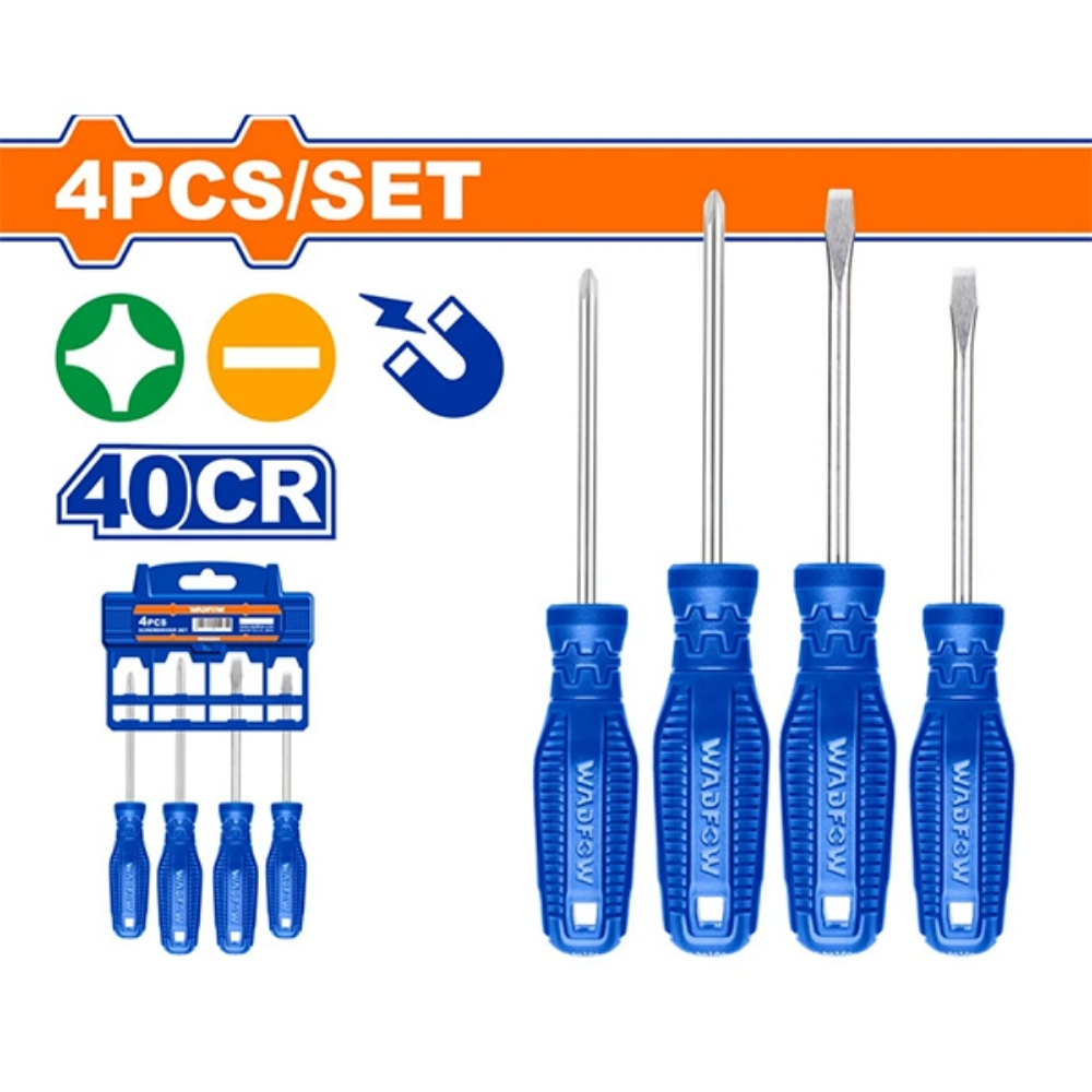 Bộ 4 tua vít dẹp & bake Wadfow WSS2204 1 Bộ 4 tua vít dẹp & bake Wadfow WSS2204