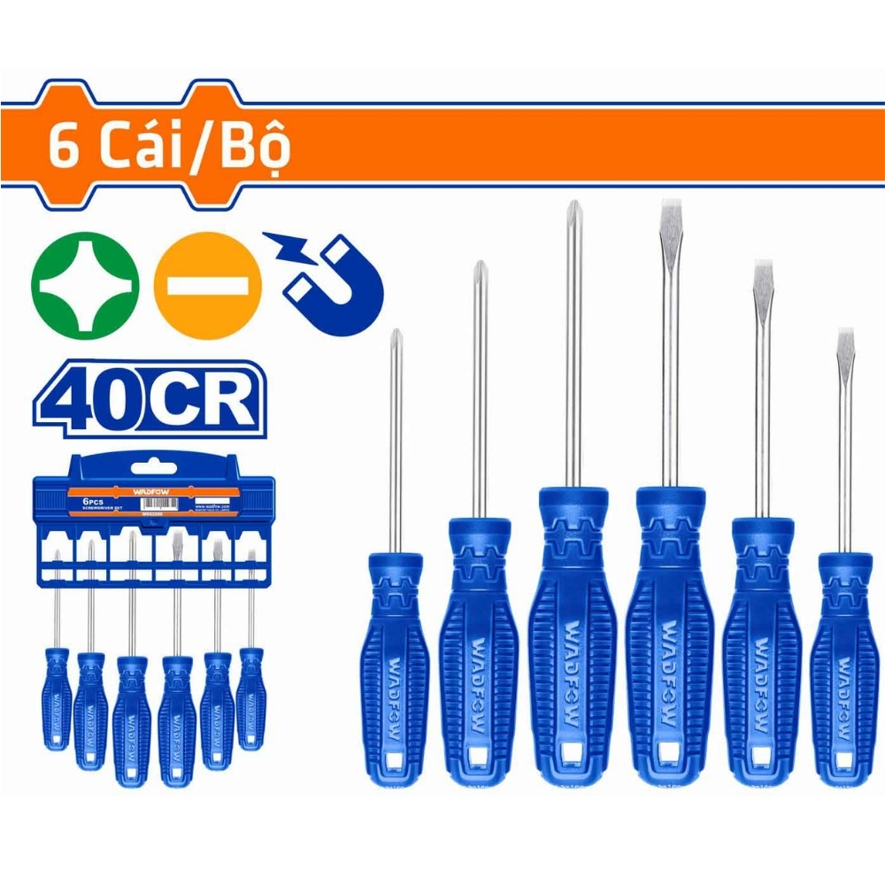 Bộ 6 tua vít dẹp & bake Wadfow WSS2206 1 Bộ 6 tua vít dẹp & bake Wadfow WSS2206