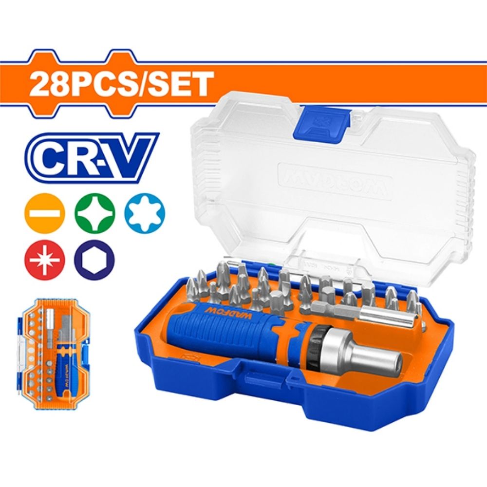 Bộ tua vít 28 chi tiết Wadfow WSS8B28 1 Bộ 28 chi tiết bắt vít Wadfow WSS8B28
