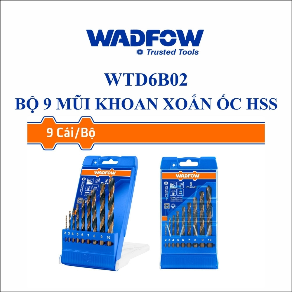 Bộ 9 mũi Wadfow WTD6B02 1 Bộ 9 mũi Wadfow WTD6B02