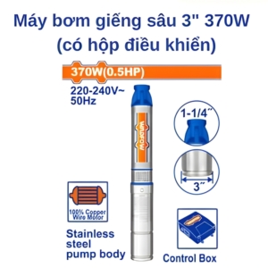 Máy bơm giếng sâu 3" 370W (có hộp điều khiển) Wadfow WWPD5011