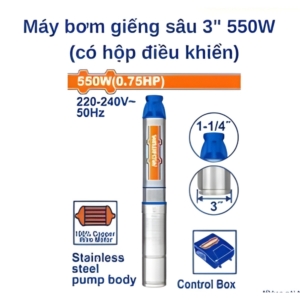 Máy bơm giếng sâu 3" 550W (có hộp điều khiển) Wadfow WWPD5021