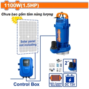 Máy bơm chìm năng lượng mặt trời (không bao gồm tấm năng lượng mặt trời) 1100W (1.5HP) Wadfow WWPQDC04