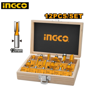 Bộ 12 mũi phay gỗ 12mm Ingco AKRT1221