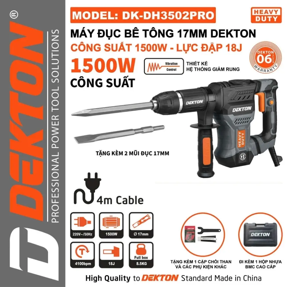 Máy đục bê tông 1500W Dekton DK-DH3502PRO 1 Máy đục bê tông 1500W Dekton DK-DH3502PRO