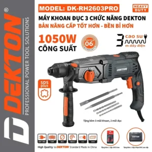 Máy khoan bê tông 3 chức năng Dekton DK-RH2603PRO