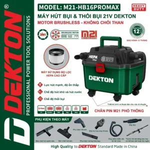 Máy hút bụi dùng pin 3 trong 1 Dekton M21-HB16PROMAX